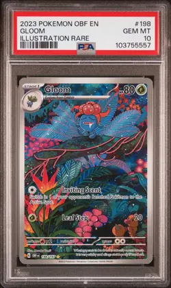2023 POKEMON OBF EN-OBSIDIAN FLAMES ILLUSTRATION RARE #198 GLOOM PSA 10 - Image 1