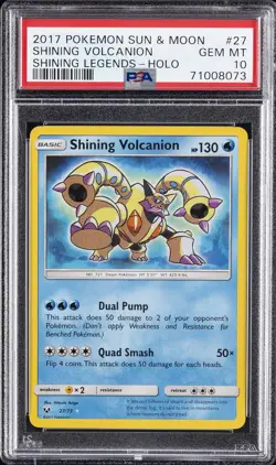 2017 POKEMON SUN & MOON SHINING LEGENDS #27 SHINING VOLCANION-HOLO PSA 10 - Image 1