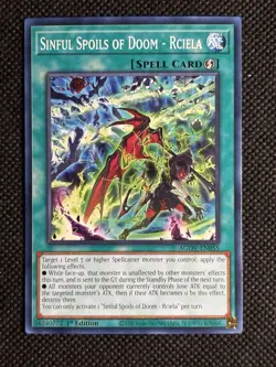 3x YuGiOh! - Sinful Spoils of Doom - Rciela AGOV-EN055 Common 1st Edition NM - Image 2