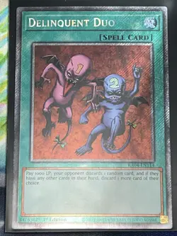 Yugioh Delinquent Duo RA04-EN114 Platinum Secret Rare 1st Ed NM - Image 1