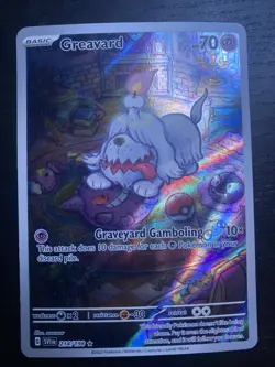 Pokemon Card - Greavard Scarlet & Violet Base Set 214/198 illustration rare NM - Image 1