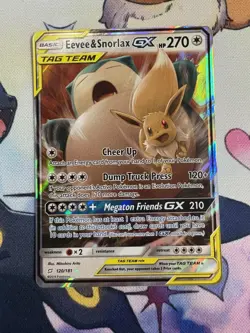Pokemon Cards Eevee & Snorlax GX 120/181 Ultra Rare Team Up - (NM) - Image 1