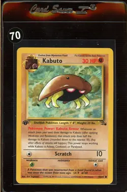 Kabuto 50/62 1st Edition Fossil Set 1999 Pokemon Common Card NM-Mint - Image 1