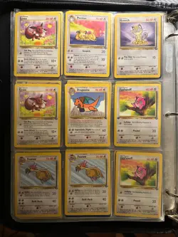 VINTAGE pokemon card binder with 150+ CARDS DRAGONITE PROMO AND VAPOREON HOLO - Image 1