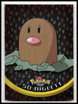Diglet #50 Flames Black Logo Topps Holo Foil TV Animation Pokemon Card - Image 1