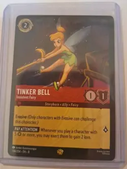 136/204 TINKER BELL INSISTENT FAIRY LEGENDARY DISNEY LORCANA CARD REIGN OF JAFAR - Image 1