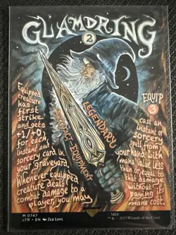 Magic Lord Of The Rings - MTG - GLAMDRING - BORDERLESS POSTER 0747 - MYTHIC - Image 1