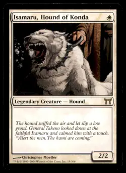 MTG Isamaru, Hound of Konda LP Light Play Champions of Kamigawa [4104] - Image 1