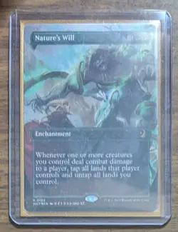 MTG Nature's Will Anime Borderless Confetti Foil from Wilds of Eldraine NM - Image 2