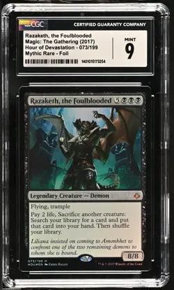RAZAKETH, THE FOULBLOODED Hour of Devastation Foil Mythic CGC 9 MTG [Nos] - Image 1
