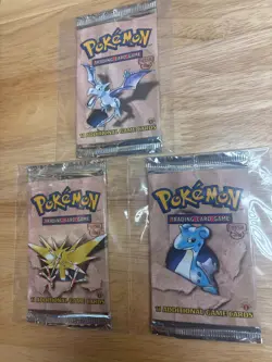 Pokemon 1st Edition Fossil Booster Pack Art Set - Sealed - Image 1