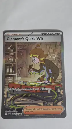 Clemonts Quick Wit 243/191 - Pokemon Surging Sparks Special Illustration Rare NM - Image 1