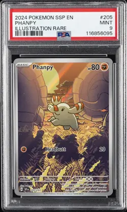 2024 POKEMON SSP EN-SURGING SPARKS ILLUSTRATION RARE #205 PHANPY PSA 9 - Image 1