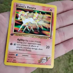 2000 Pokemon Gym Heroes 1st Edition Blaine's Ponyta #63/132 - Image 3