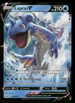 Lapras V 049/202 Ultra Rare Holo NM Pokemon SWSH01: Sword & Shield Base Set - Image 1