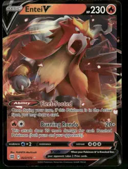 Entei V 022/172 Ultra Rare Holo NM Pokemon SWSH09: Brilliant Stars - Image 1
