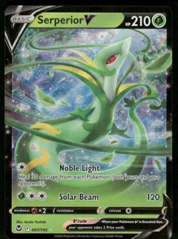 Serperior V 007/195 Ultra Rare Holo NM Pokemon SWSH12: Silver Tempest - Image 1