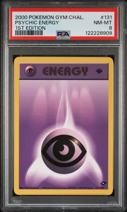 2000 POKEMON GYM CHALLENGE 1ST ED #131 PSYCHIC ENERGY PSA 8 - Image 1