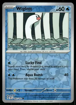 Wiglett 047/162 Common Reverse Holo NM Pokemon SV05: Temporal Forces - Image 1