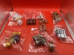 Lot Of (7) Sets Of Pokemon TCG Metal Gold Dice Plastic Many Sets - Image 1