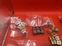 Lot Of (7) Sets Of Pokemon TCG Metal Gold Dice Plastic Many Sets - Image 2