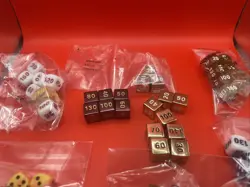 Lot Of (7) Sets Of Pokemon TCG Metal Gold Dice Plastic Many Sets - Image 3