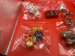 Lot Of (7) Sets Of Pokemon TCG Metal Gold Dice Plastic Many Sets - Image 5