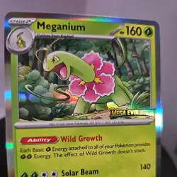 Meganium 001 - ME: Mega Evolution Prerelease Stamped Promo Holo Pokemon Mint - Image 3