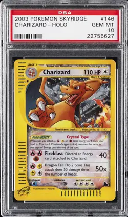 2003 POKEMON SKYRIDGE CRYSTAL SECRET RARE #146 CHARIZARD HOLO PSA 10 - Image 1