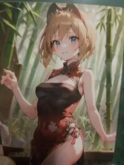 BLUE-EYED BLONDE GIRL WAIFU ANIME CARD - Image 3