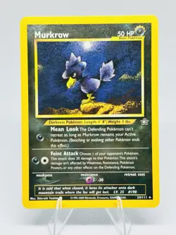 Murkrow Non Holo Rare 24/111 Neo Genesis 2000 WOTC Pokemon Card LP/NM - Image 1