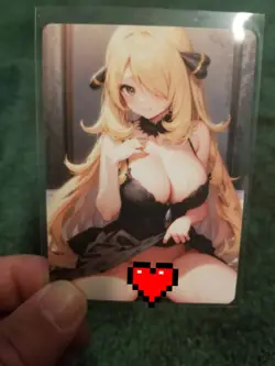 LONG BLONDE HAIR GIRL WAIFU ANIME CARD - Image 1