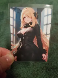 LONG BLONDE HAIR GIRL WAIFU ANIME CARD - Image 2