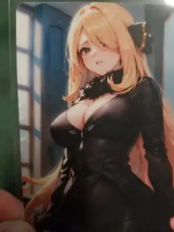 LONG BLONDE HAIR GIRL WAIFU ANIME CARD - Image 3