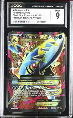 Mega M Sharpedo EX Premium Trainer's Promo Card XY200a 2017 Full Art Psa Cgc - Image 1