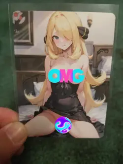 SOPHISTICATED BLONDE BABE WAIFU ANIME CARD - Image 1