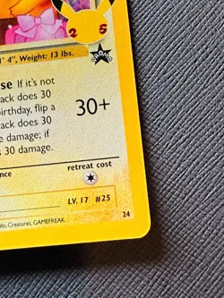 Pokemon Pikachu TCG Birthday Celebrations Holo Rare Card #24 NM/Mint Pack - Image 5