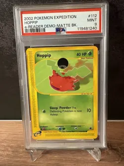 Pokemon 2002 Hole Punch Card - Expedition HOPPIP - Matte PSA 9 Low Pop - Image 1