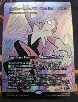 MTG - Spider-Gwen, Web-Warrior - Najeela, the Blade-Blossom (Borderless)- Foil - Image 1