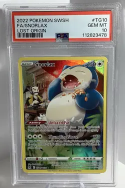 Pokemon Lost Origin Trainer Gallery Full Art SNORLAX Ultra Rare TG10 PSA 10 - Image 1