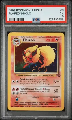 Flareon Jungle #03 (1999) Vintage Holo WOTC Pokemon PSA 5 - Image 1