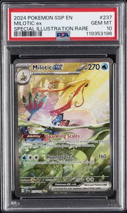 2024 POKEMON SSP EN-SURGING SPARKS SPECIAL ILLUSTRATION RARE MILOTIC EX PSA 10 - Image 1