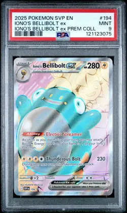 2025 POKEMON SVP EN-SV BLACK STAR PROMO #194 IONO'S BELLIBOLT EX PSA 9 - Image 1
