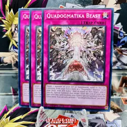 3x Yugioh Playset Quadogmatika Beast DOOD-EN078 Common 1st Ed Near Mint - Image 1