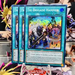 3x Yugioh Playset Tri-Brigade Hammer DOOD-EN068 Super Rare 1st Ed Near Mint - Image 1