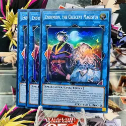 3x Yugioh Playset Endymion, the Crescent Magistus DOOD-EN099 Super Rare NM - Image 1