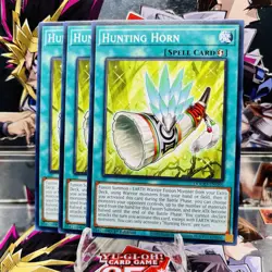3x Yugioh Playset Hunting Horn DOOD-EN086 Common 1st Ed Near Mint - Image 1