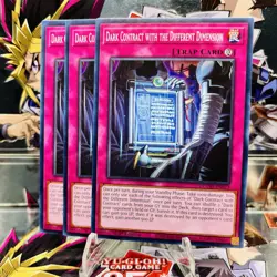 3x Yugioh Playset Dark Contract with the Different Dimension DOOD-EN073 Common - Image 1