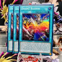 3x Yugioh Playset DoomZ Raiders DOOD-EN057 Super Rare 1st Ed Near Mint - Image 1