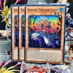 3x Yugioh Playset Radiant Typhoon Eldam DOOD-EN013 Super Rare 1st Ed Near Mint - Image 1